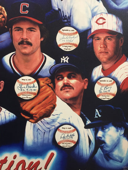 Perfect Game Signed Doo S Oh framed Canvas 10 Auto Sandy Koufax Don Larsen COA