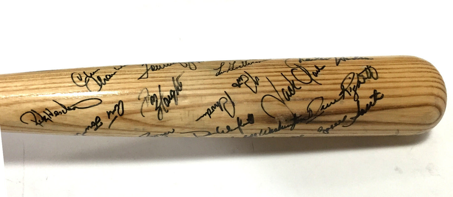 1988 Yankees Team Signed game used Bat Rickey Henderson Don Mattingly Winfield