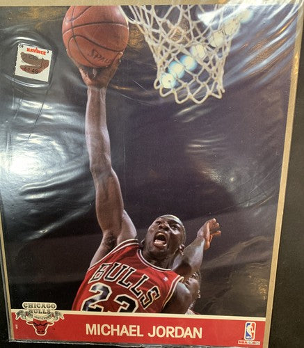 MICHAEL JORDAN 1990 Hoops 8x10 Photo Card Nba Slam Dunk Chicago Bulls Sealed