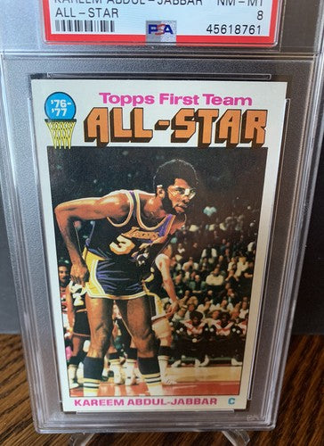 1976-77 TOPPS BASKETBALL #126 KAREEM ABDUL JABBAR Psa 8 Mint LAKERS All Star Hof