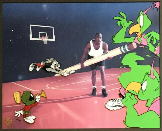Michael Jordan Warner Bros Great Space Erase Space Jam hand painted cel COA /750