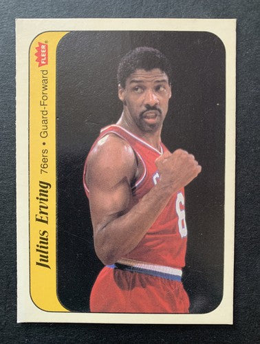 1986 FLEER STICKER JULIUS ERVING DR J #5 Nm Near Mint CENTERED No Wax On Back