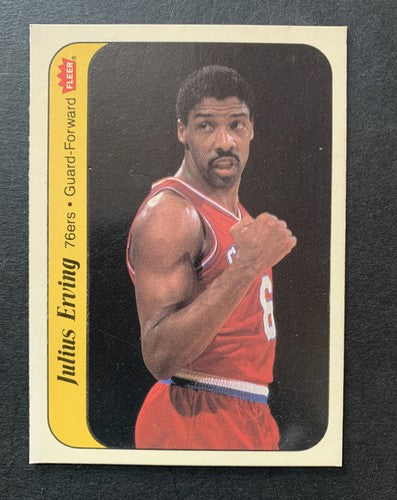 1986 FLEER STICKER JULIUS ERVING DR J #5 Nm Near Mint CENTERED No Wax On Back