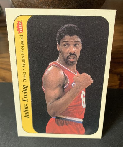 1986 FLEER STICKER JULIUS ERVING DR J #5 Nm Near Mint CENTERED No Wax On Back