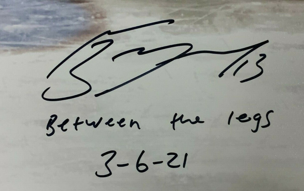 Mathew Barzal Islanders Signed Between The Legs Goal Auto 16x20 Framed Fanatics