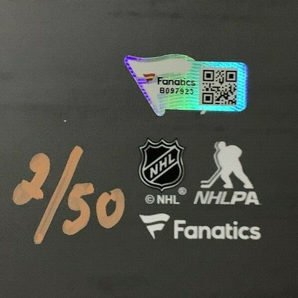 Mathew Barzal Islanders Signed Between Legs Goal 11x14 Photo Framed Fanatics /50
