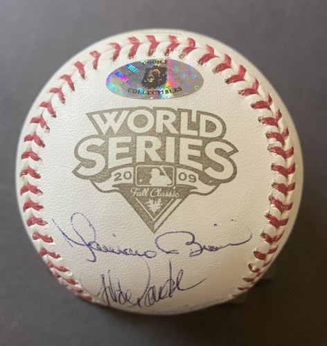 YANKEES CORE 4 SIGNED 2009 Ws Baseball Derek JETER RIVERA Posada   Auto Steiner