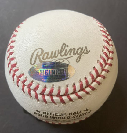 YANKEES CORE 4 SIGNED 2009 Ws Baseball Derek JETER RIVERA Posada   Auto Steiner