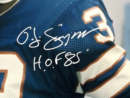 O.j Simpson Buffalo Bills signed 16x20 photo framed Hof 85 Mint Auto OJ JSA COA