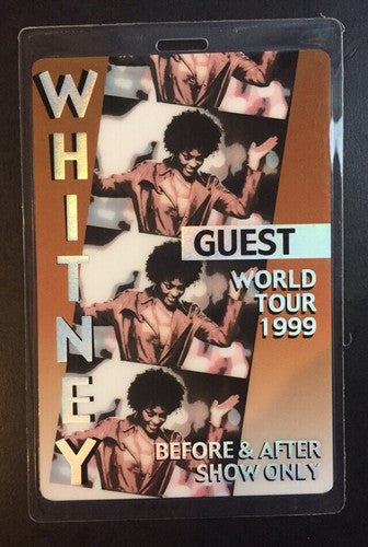 Whitney Houston 1999 World Tour Laminate Guest Vip Pass Backstage Ticket Mint