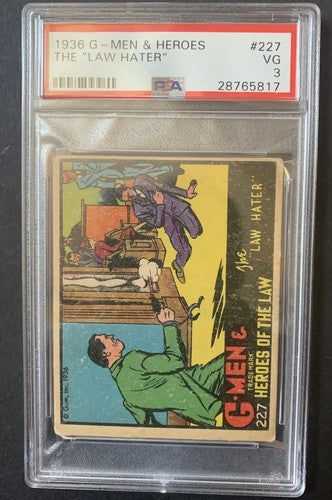 G-Men & Heroes of the Law Hater 1936 High # 227 Gangster Card PSA 3  Nice
