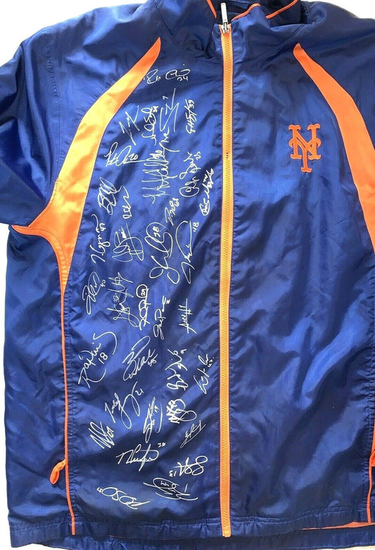 Ny Mets 2019 Team Signed Reebok Jacket 34 Auto jacob deGrom Pete Alonso Coa 1/1