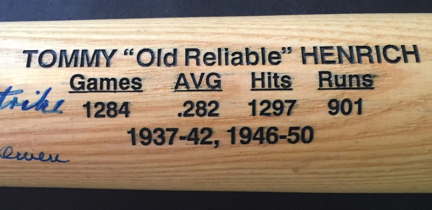 Tom Henrich Mickey Owen Signed Adirondack Bat 1941 World Series JSA Le /41 Auto
