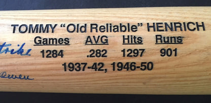 Tom Henrich Mickey Owen Signed Adirondack Bat 1941 World Series JSA Le /41 Auto
