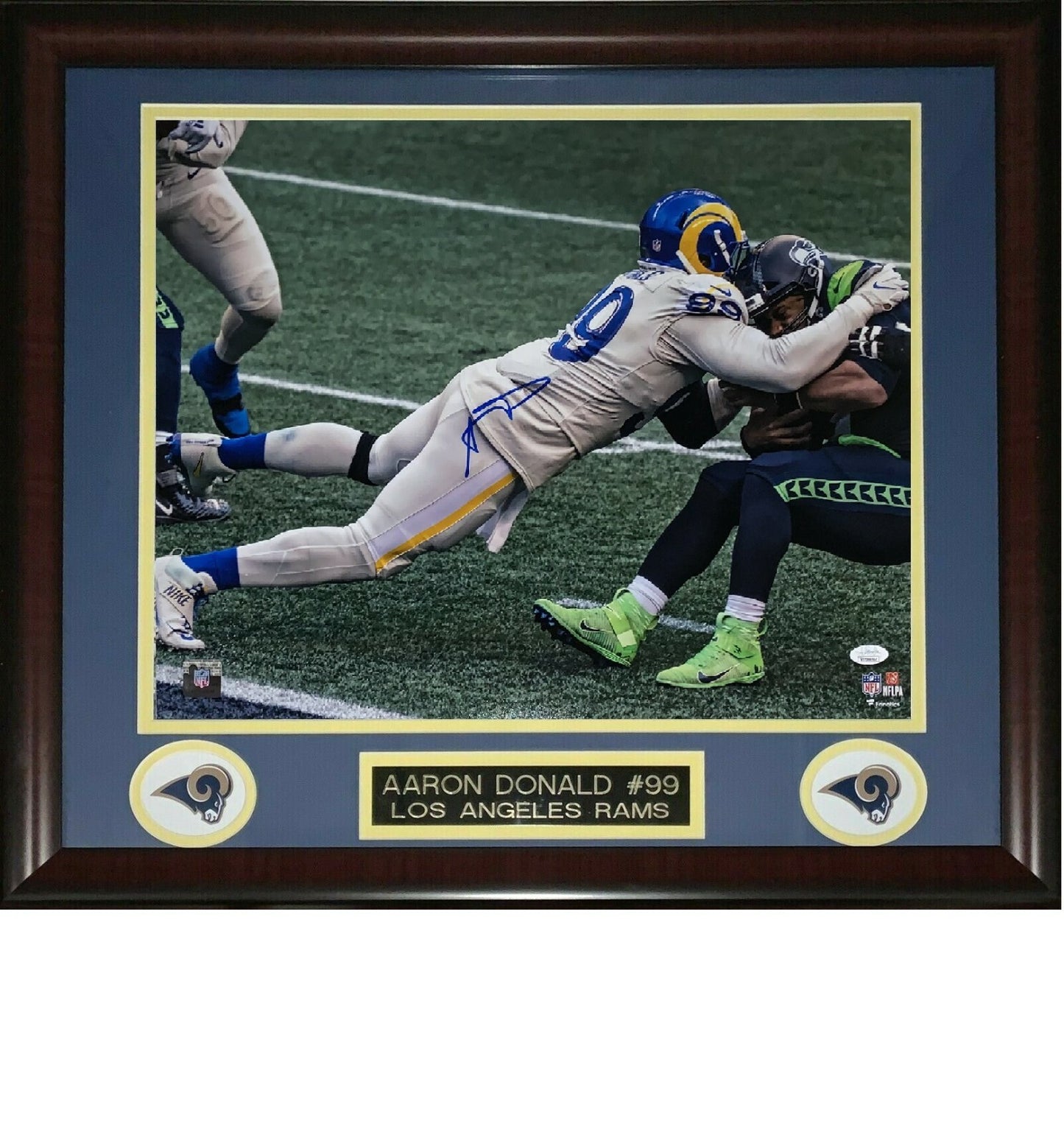 Aaron Donald LA Rams Signed 16x20 Sack Photo Framed Mint Autograph JSA COA