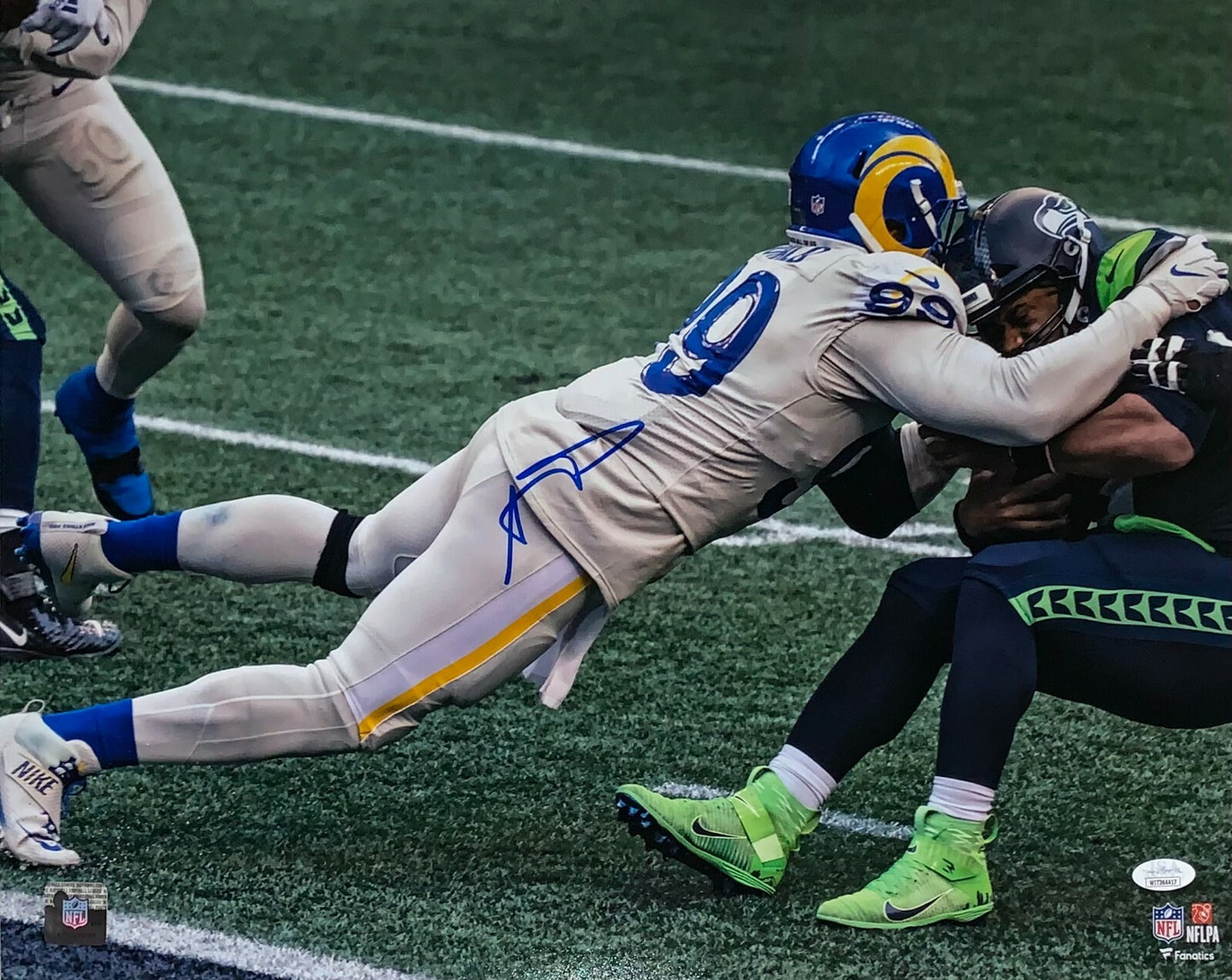 Aaron Donald LA Rams Signed 16x20 Sack Photo Framed Mint Autograph JSA COA