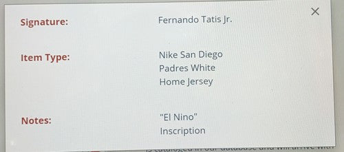 Fernando Tatis Jr. Signed Nike Padres Jersey INS El Nino Auto Framed JSA COA