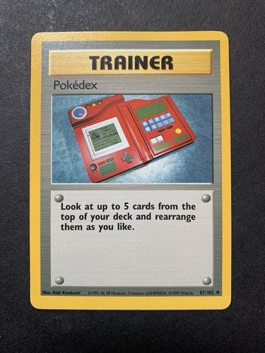 Pokemon Pokedex 1999 Trainer Card 87/102 Nm - Mint Rare
