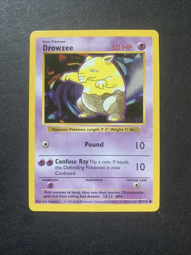 SHADOWLESS Base Set Koffing 51 Diglett 47 Drowzee 49 1999 Rare Pokemon Nm 3 Card