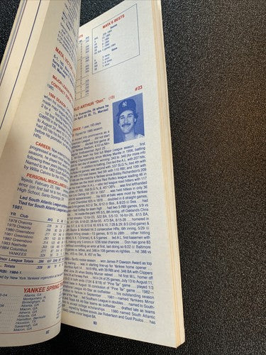 1985 New York YANKEES Official Media GUIDE Yearbook Don Mattingly Cover #23