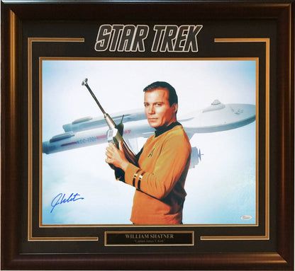 William Shatner signed 16x20 Captain Kirk Star Trek photo framed auto JSA COA