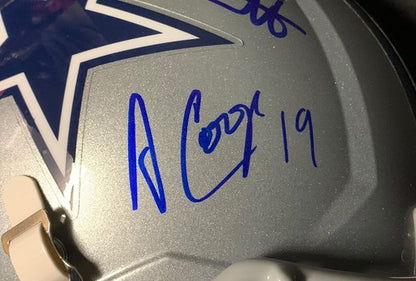 Dak Prescott Amari Cooper Dual Signed Cowboys Speed Rep FS Helmet auto JSA BAS