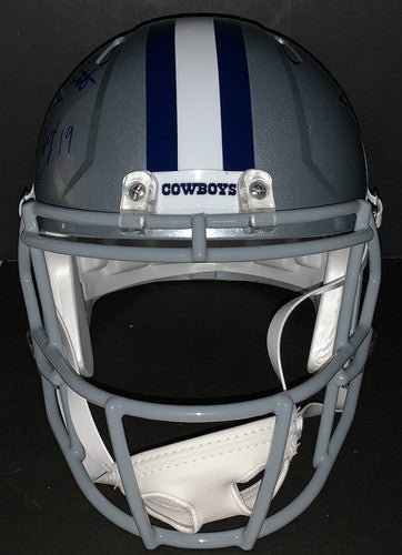 Dak Prescott Amari Cooper Dual Signed Cowboys Speed Rep FS Helmet auto JSA BAS