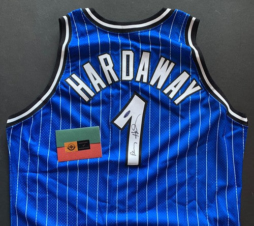 Penny Hardaway signed 1995 96 + 4 Pro Cut Orlando Magic Champion Jersey Auto UDA