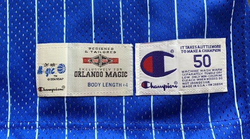 Penny Hardaway signed 1995 96 + 4 Pro Cut Orlando Magic Champion Jersey Auto UDA