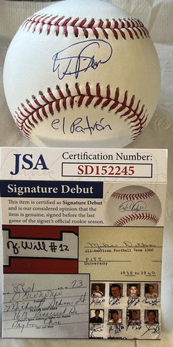 Wander Franco Tampa Bay Rays Signed El Patron Baseball Rookie Debut Auto JSA COA