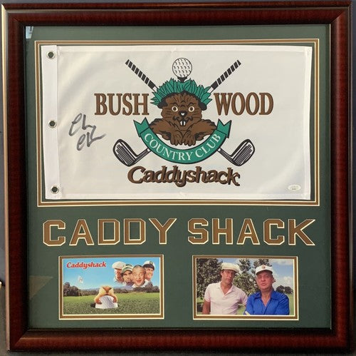 Chevy Chase Ty Webb Signed Framed Caddyshack Bushwood Golf Flag Autograph JSA