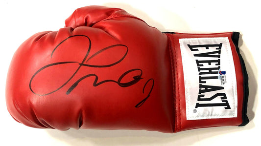 Floyd Mayweather signed red Everlast boxing glove pair auto Beckett BAS COA