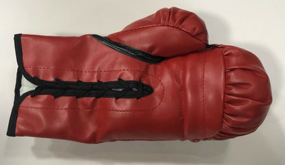 Floyd Mayweather signed red Everlast boxing glove pair auto Beckett BAS COA