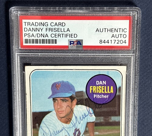 1969 Topps Dan Danny Frisella #343 Signed  Mets World Series RARE Auto Psa Coa