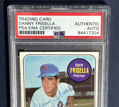 1969 Topps Dan Danny Frisella #343 Signed  Mets World Series RARE Auto Psa Coa