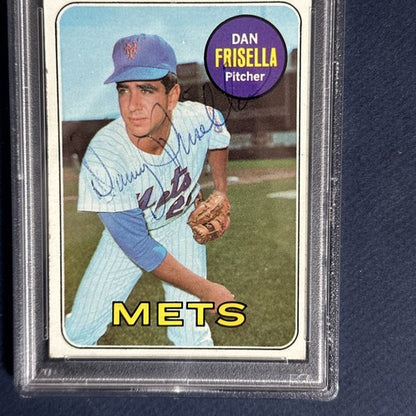 1969 Topps Dan Danny Frisella #343 Signed  Mets World Series RARE Auto Psa Coa