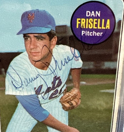 1969 Topps Dan Danny Frisella #343 Signed  Mets World Series RARE Auto Psa Coa
