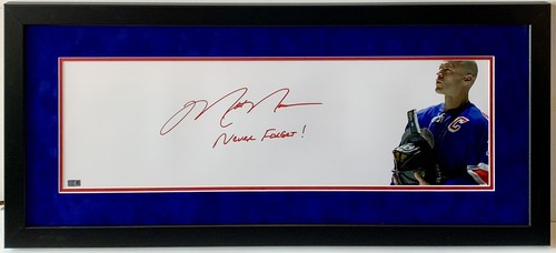 Mark Messier Signed 9/11 Helmet Photo RANGERS INS Never Forget Framed STEINER