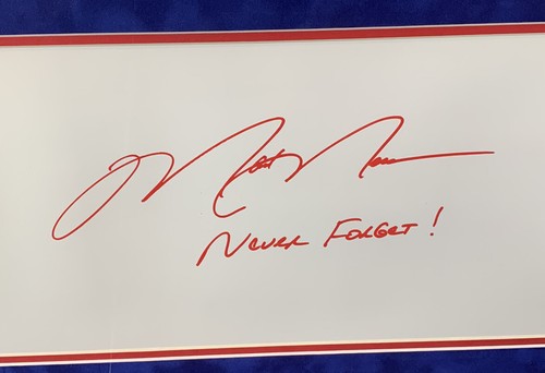 Mark Messier Signed 9/11 Helmet Photo RANGERS INS Never Forget Framed STEINER