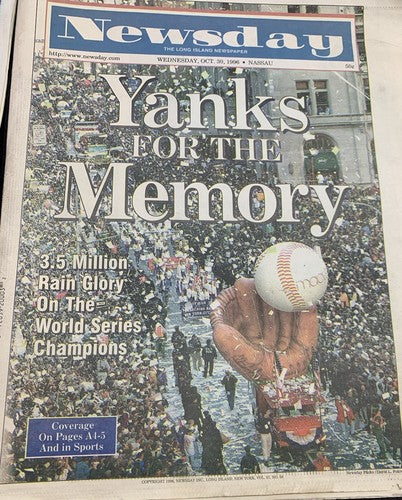 3 NEW YORK YANKEES 1996 WORLD SERIES NEW YORK NEWSDAY NEWSPAPERS