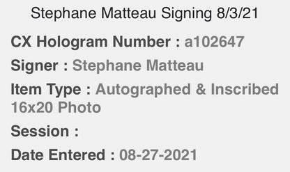 Stéphane Matteau Rangers signed 16x20 Framed Story 1994 Game 7 Goal Msg Steiner