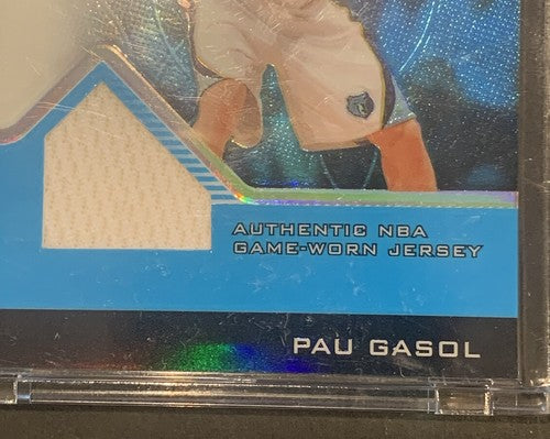 2004-05 Topps Finest Game Used Jersey BLUE REFRACTOR Pau Gasol 1/50 Mint Sealed