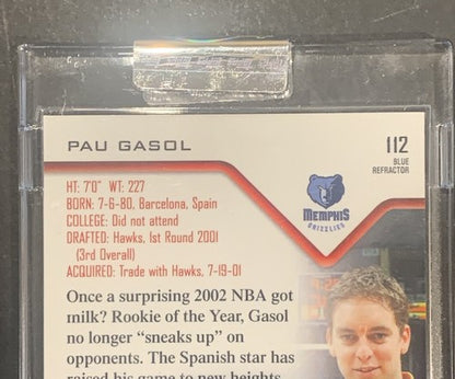2004-05 Topps Finest Game Used Jersey BLUE REFRACTOR Pau Gasol 1/50 Mint Sealed