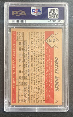 1953 Bowman Color #36 Minnie Minoso PSA 6.5 Mint + Sharp CENTERED High End Hof
