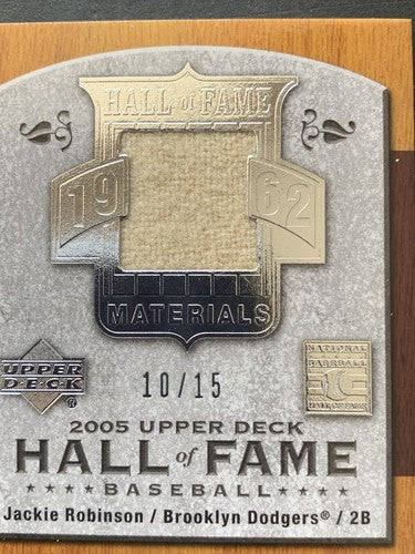 2005 Upper Deck Jackie Robinson Hall of Fame Game Used Jersey Pants  /15 Mint