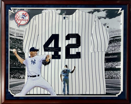 Mariano Rivera Signed Hof 2019 10 Stat Auto Yankees Jersey 3D Framed Steiner COA