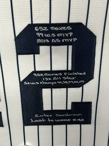 Mariano Rivera Signed Hof 2019 10 Stat Auto Yankees Jersey 3D Framed Steiner COA