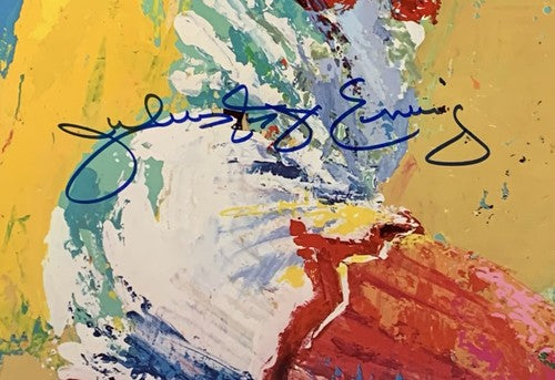 Julius Erving Dr J Signed NETS Aba Leroy Neiman Lithograph W/Seal Framed PSA Coa
