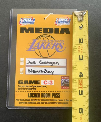 1999-2000 NBA Playoffs LAKERS FULL Locker Room Pass Media Ticket Kobe Bryant C3