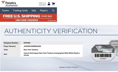 Jasson Dominguez Signed Nike Yankees Home Jersey Auto Fanatics & Mlb COA
